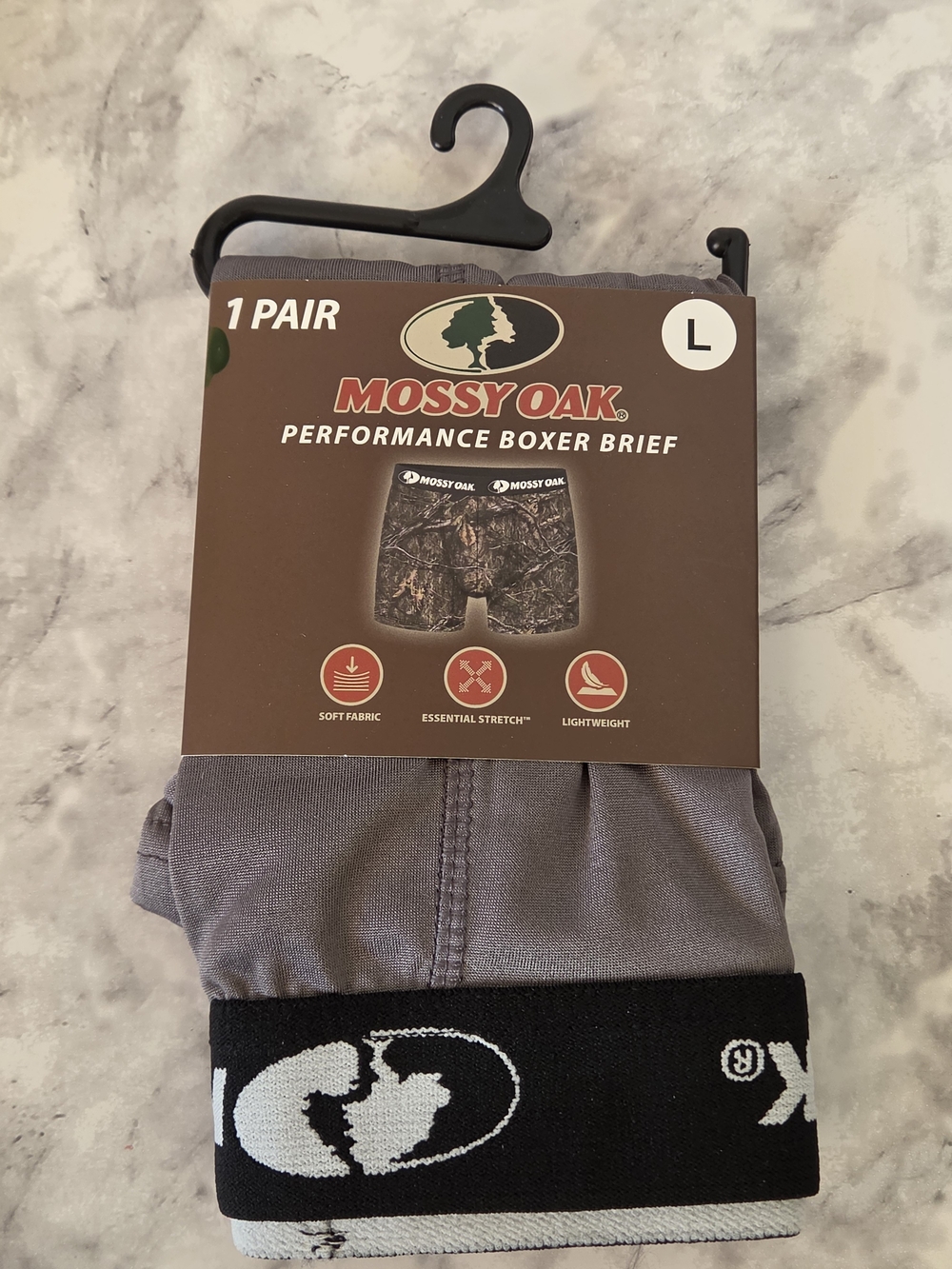 Mossy Oak Men's Performance Boxer Briefs Size Large - Gray